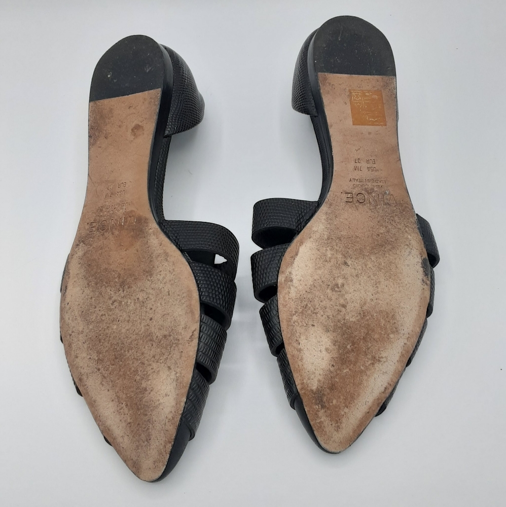 Vince Black Woven Pointed-Toe Flats - Picture 11 of 13